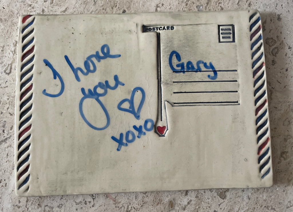 Handmade Ceramic Postcard Magnetic Message Board – Stoneware Fridge Memo Board