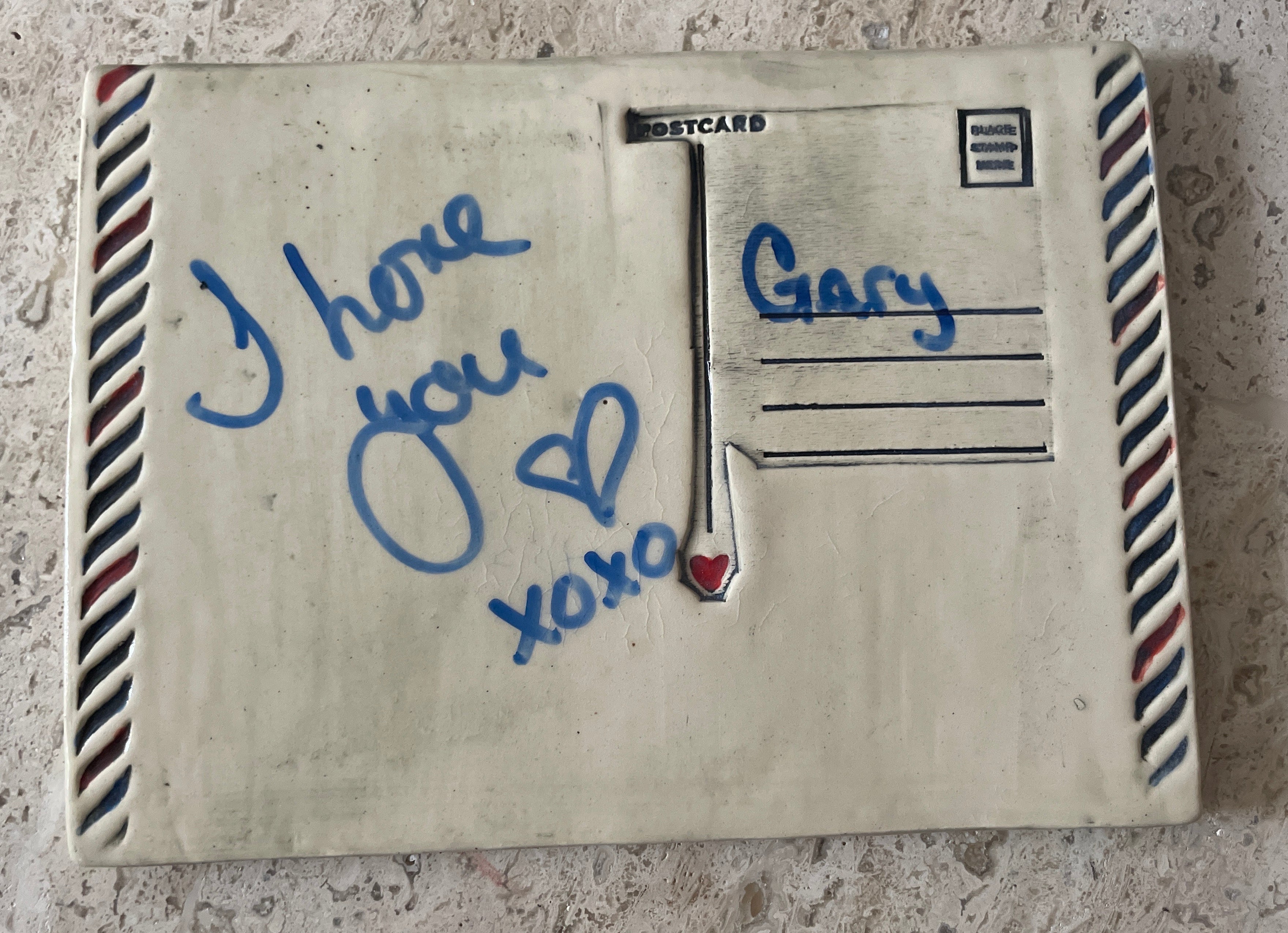 Handmade Ceramic Postcard Magnetic Message Board – Stoneware Fridge Memo Board