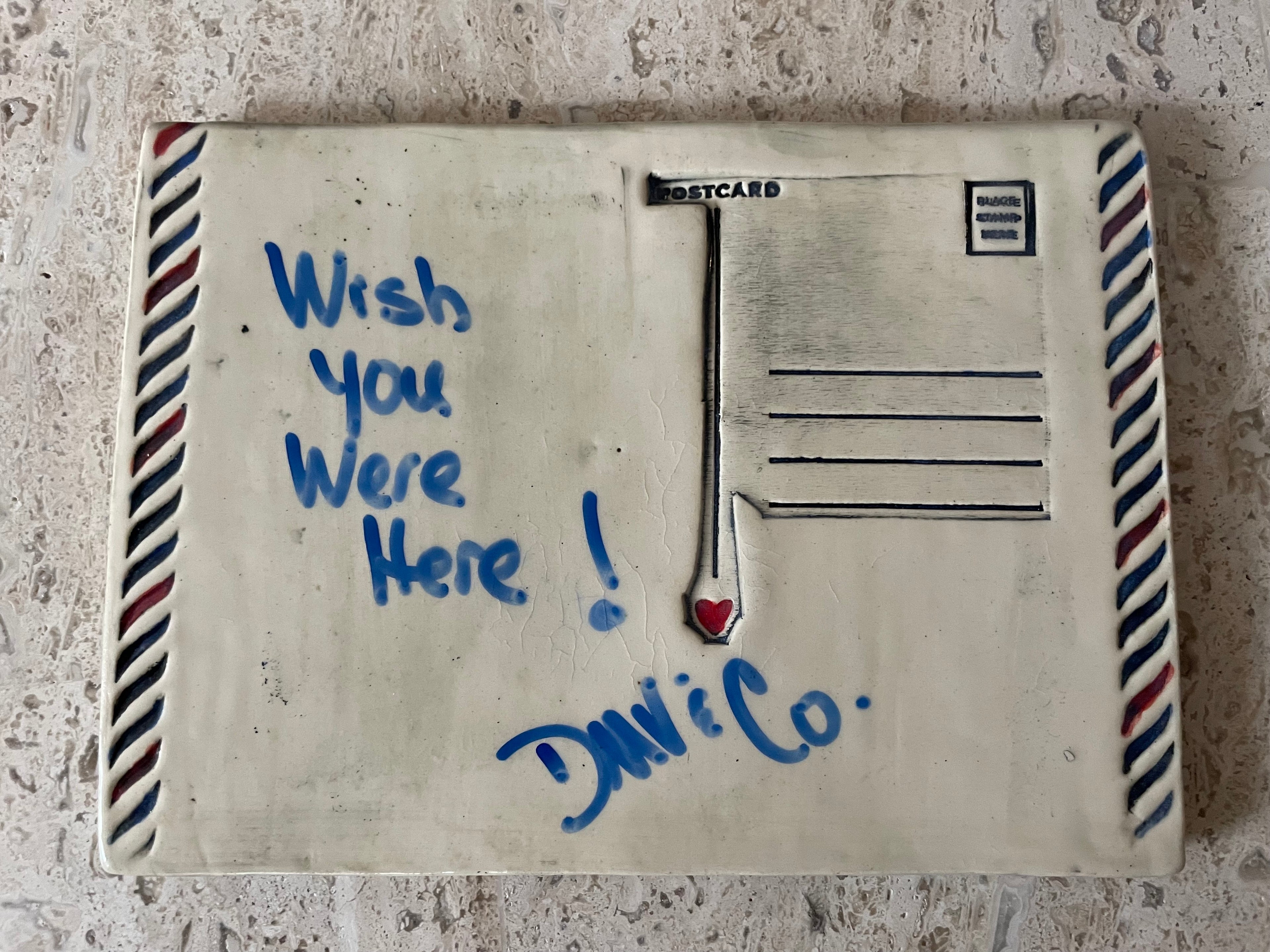 Handmade Ceramic Postcard Magnetic Message Board – Stoneware Fridge Memo Board