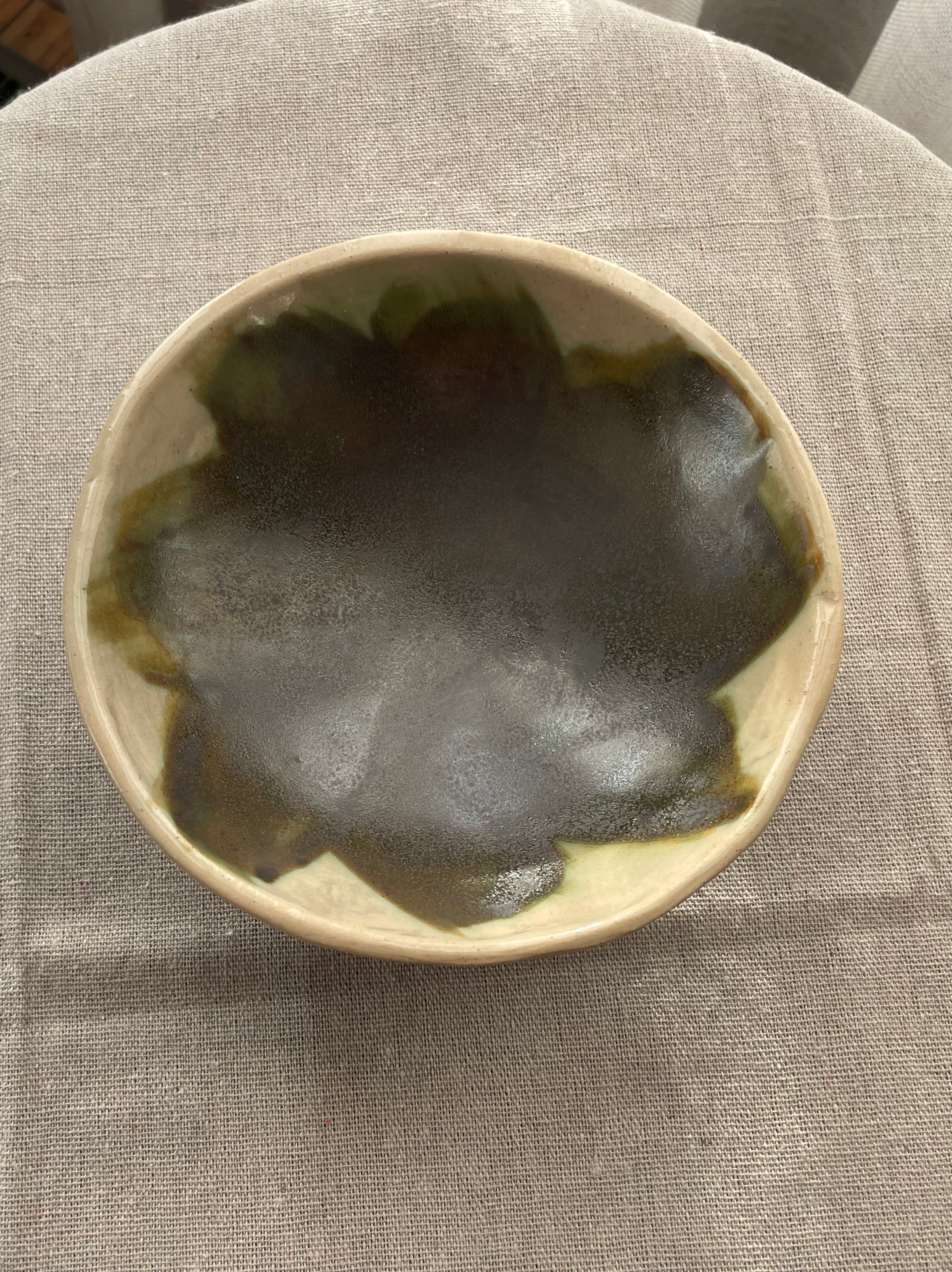 Olive Petal Ceramic Bowl | Artisan Pottery Trinket Dish
