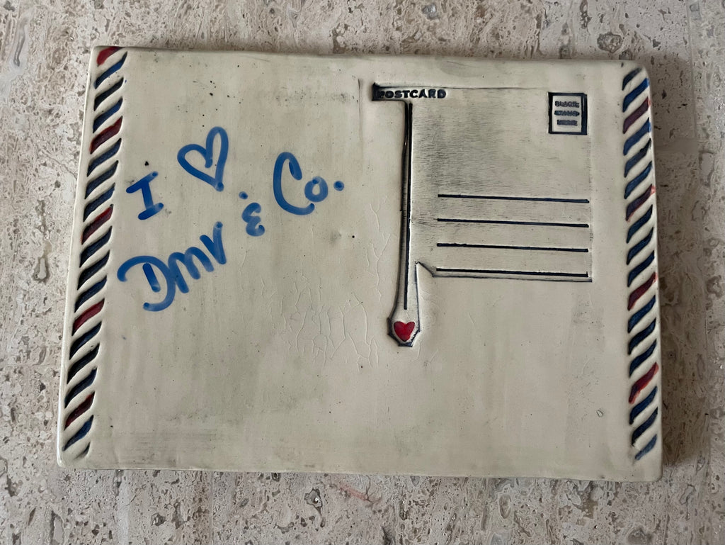 Handmade Ceramic Postcard Magnetic Message Board – Stoneware Fridge Memo Board
