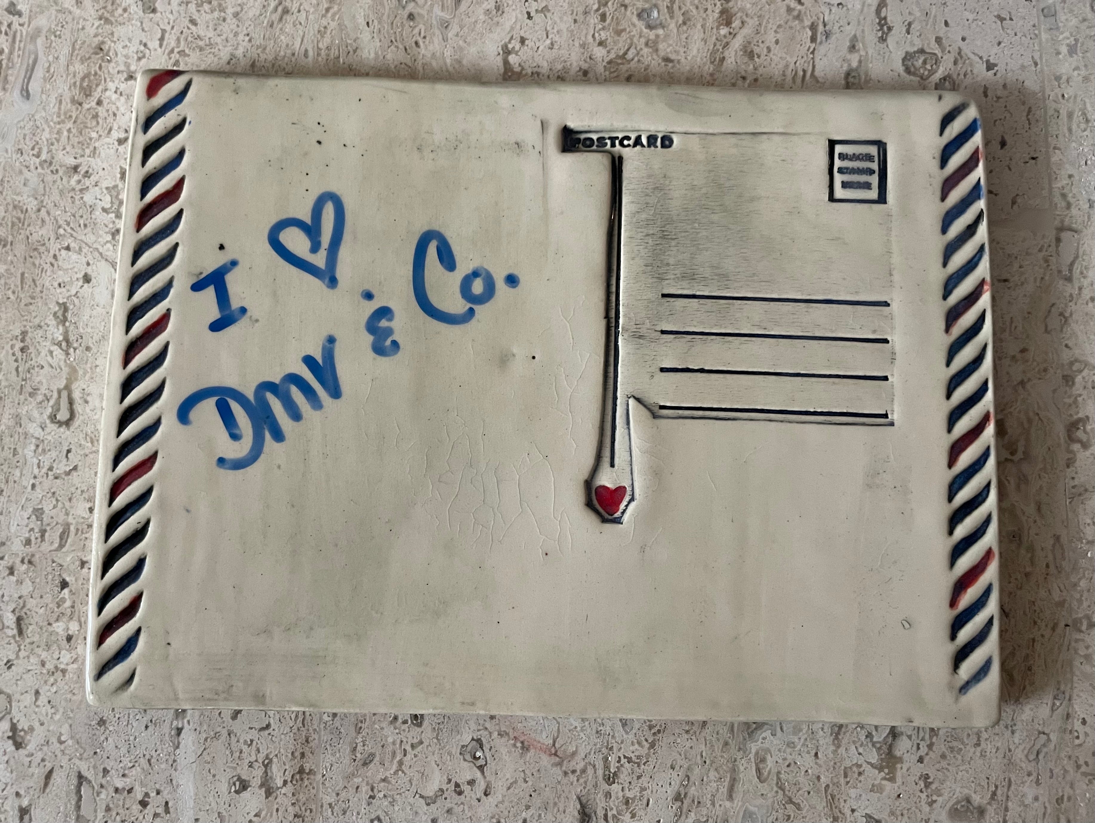 Handmade Ceramic Postcard Magnetic Message Board – Stoneware Fridge Memo Board