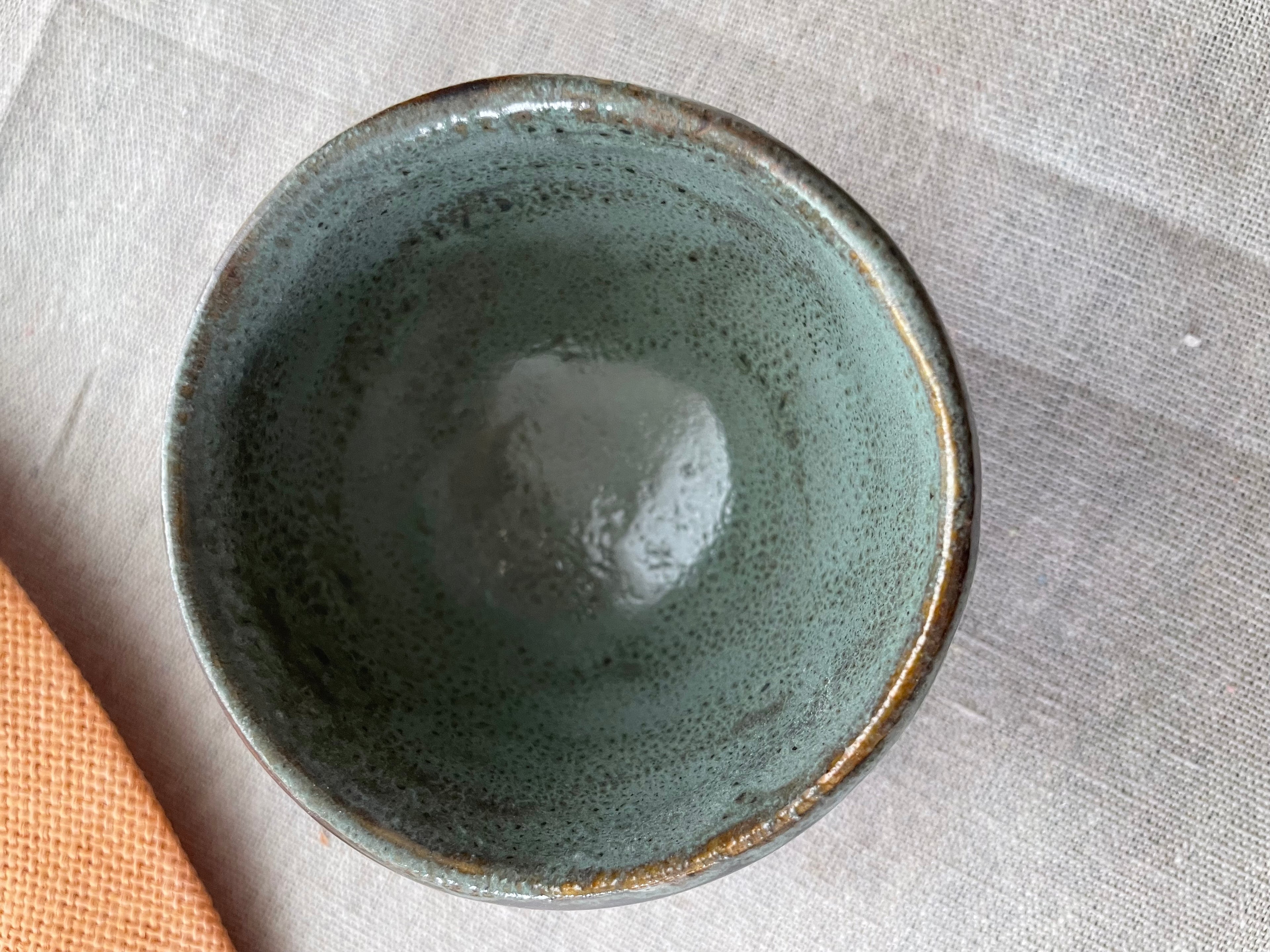 Moss Green Stoneware Bowl – Handmade Small Ceramic Dish