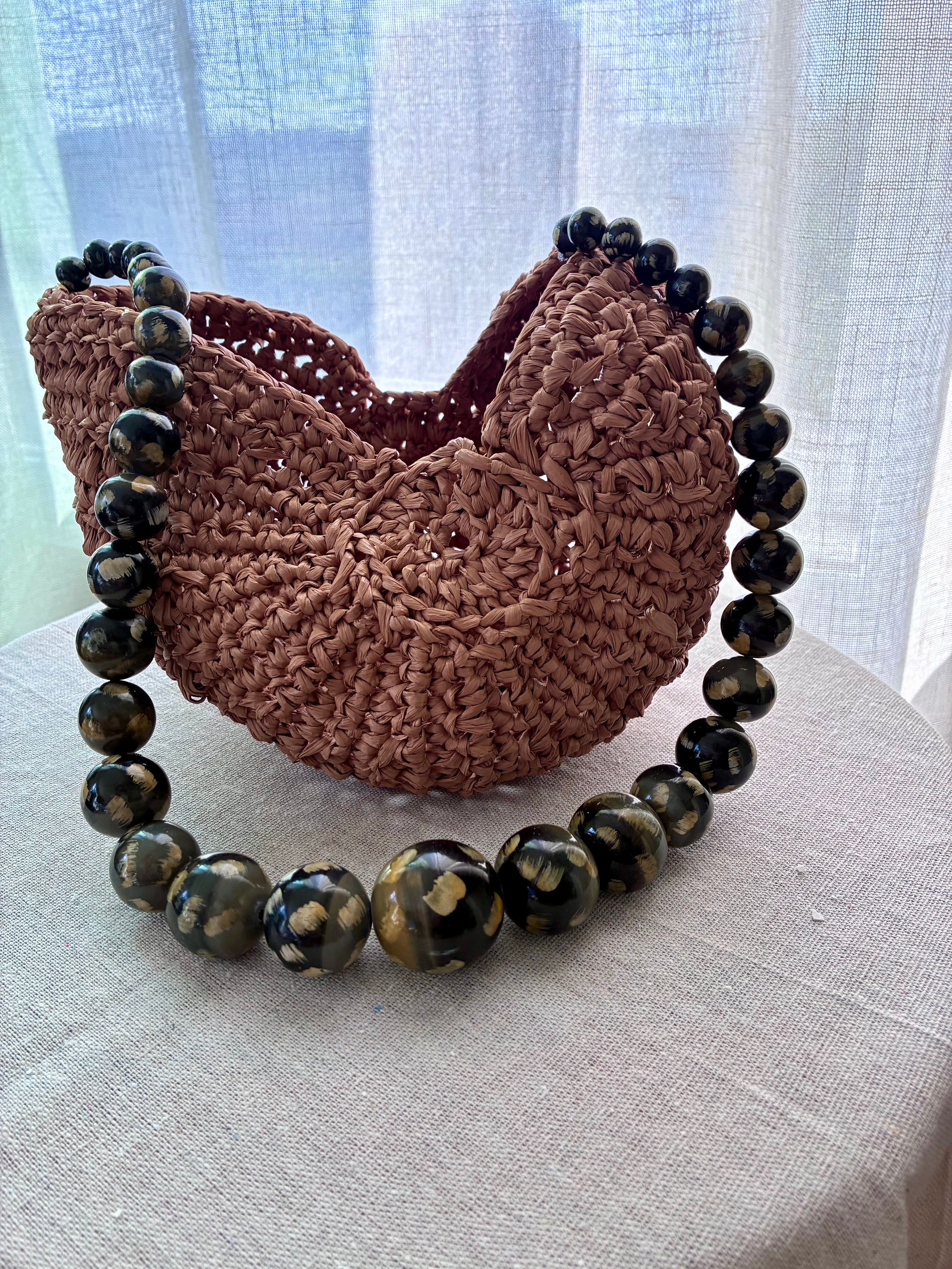 Marella — Hand Crocheted Raffia Handbag