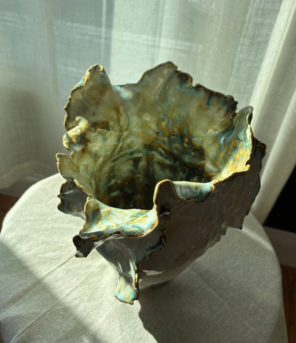Seafoam Reverie – Sculptural Vessel
