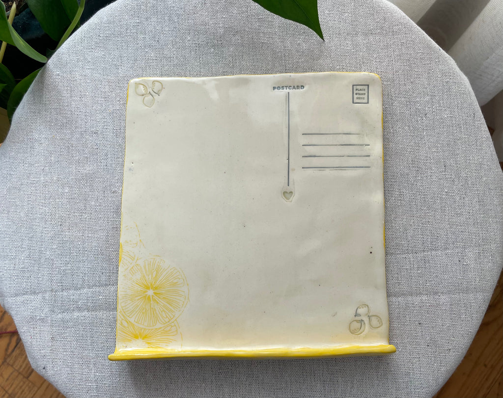 Amalfi Whiteboard Postcard | Handcrafted Ceramic Message Board with Pen Holder
