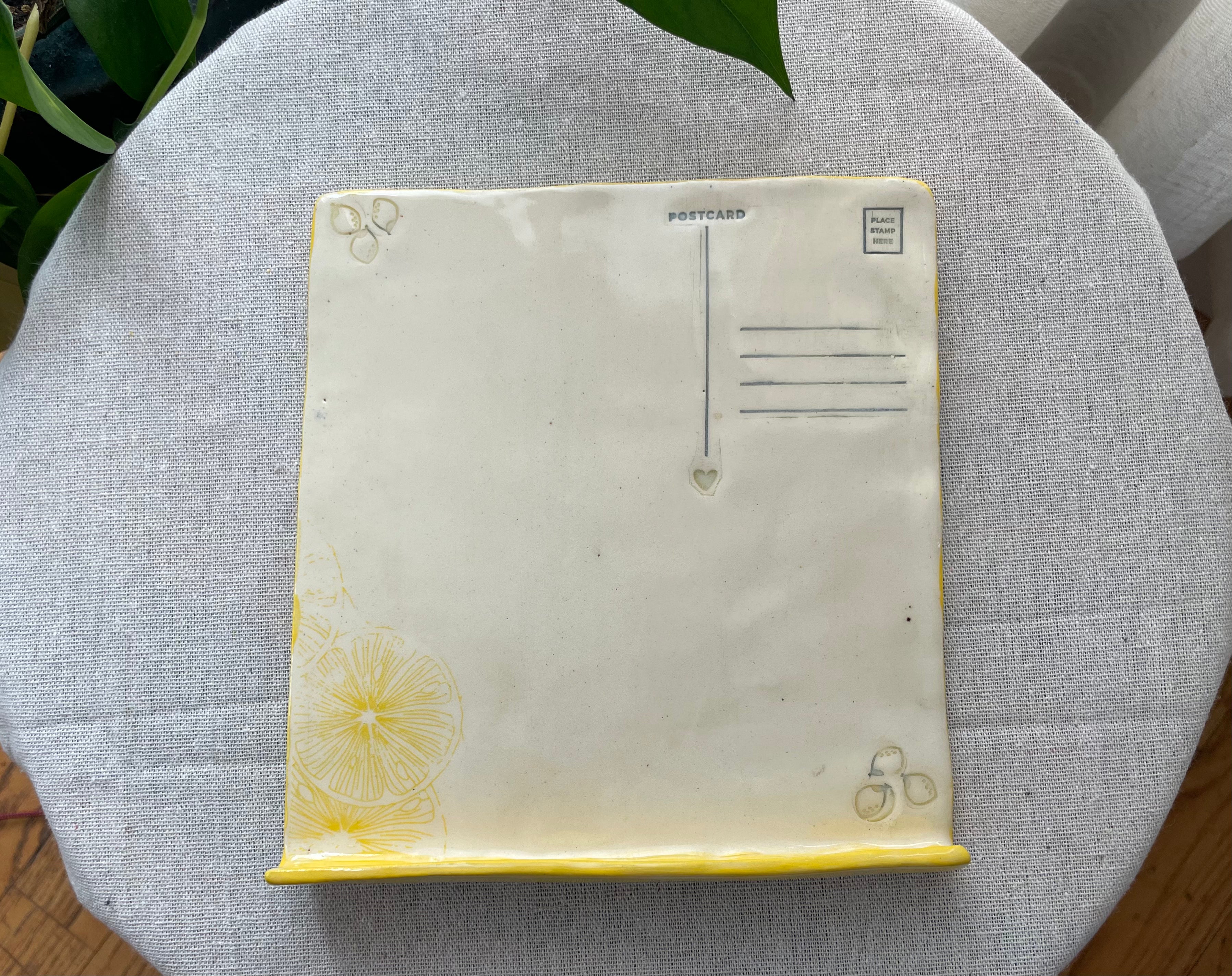 Amalfi Whiteboard Postcard | Handcrafted Ceramic Message Board with Pen Holder