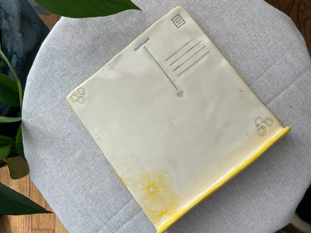 Amalfi Whiteboard Postcard | Handcrafted Ceramic Message Board with Pen Holder