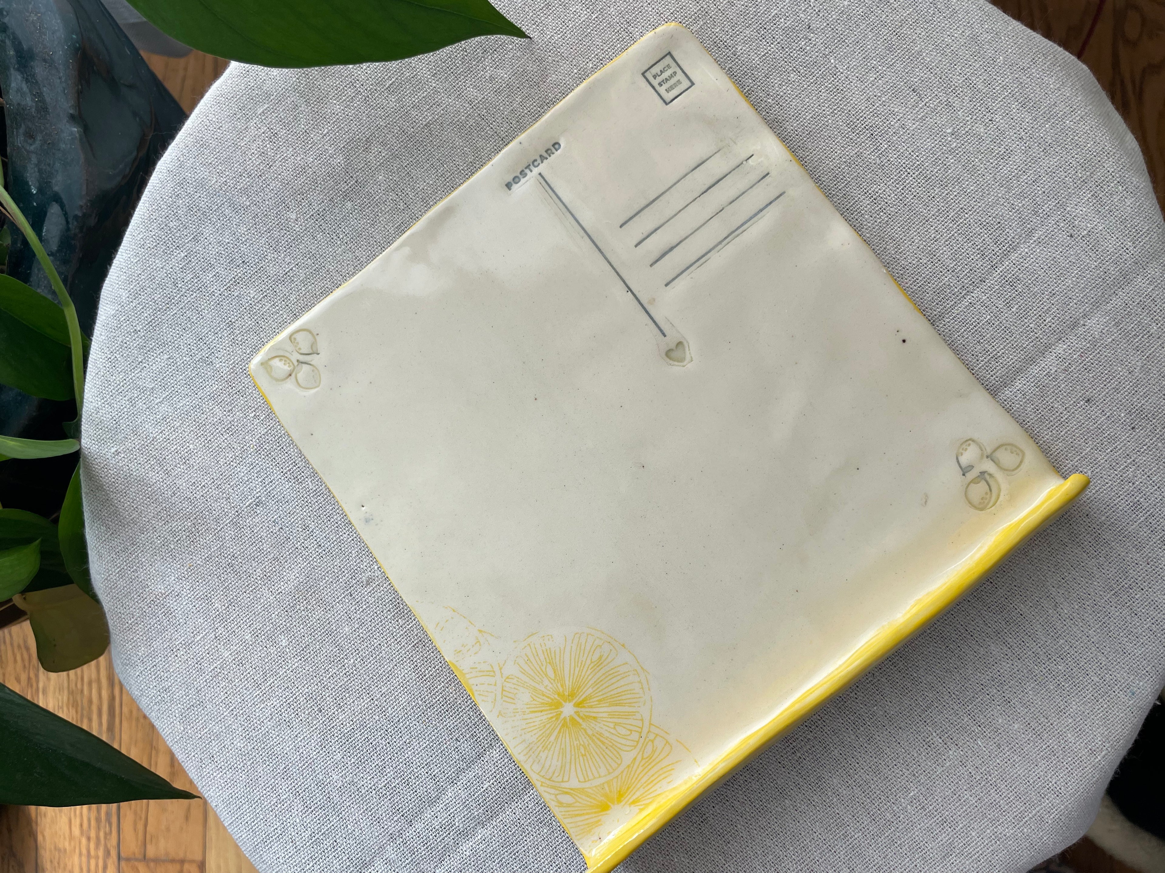 Amalfi Whiteboard Postcard | Handcrafted Ceramic Message Board with Pen Holder