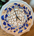 Driftline Mosaic Clock – Coastal Ceramic Wall Art