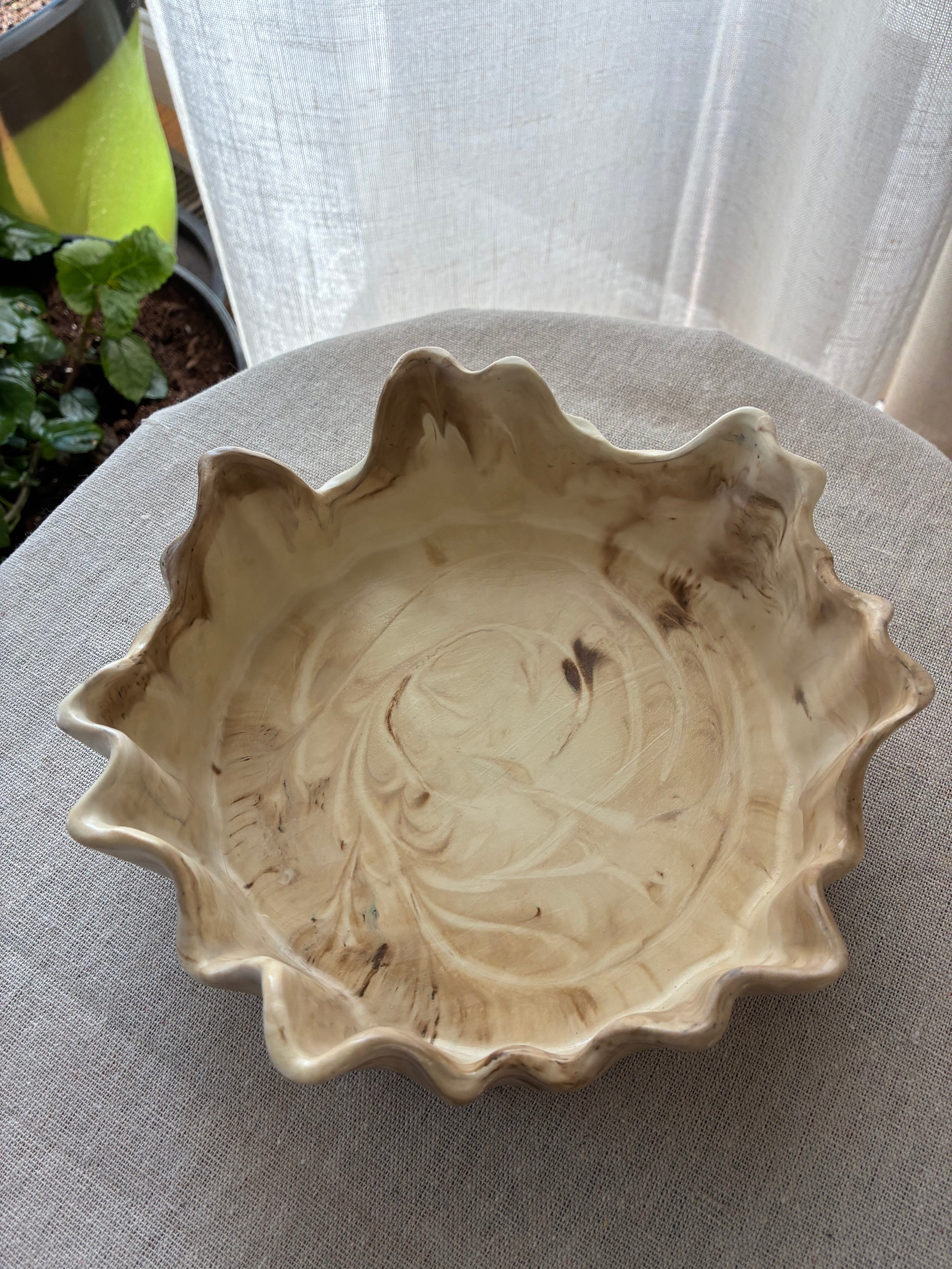 Ivory Strata – Sculpted Bowl