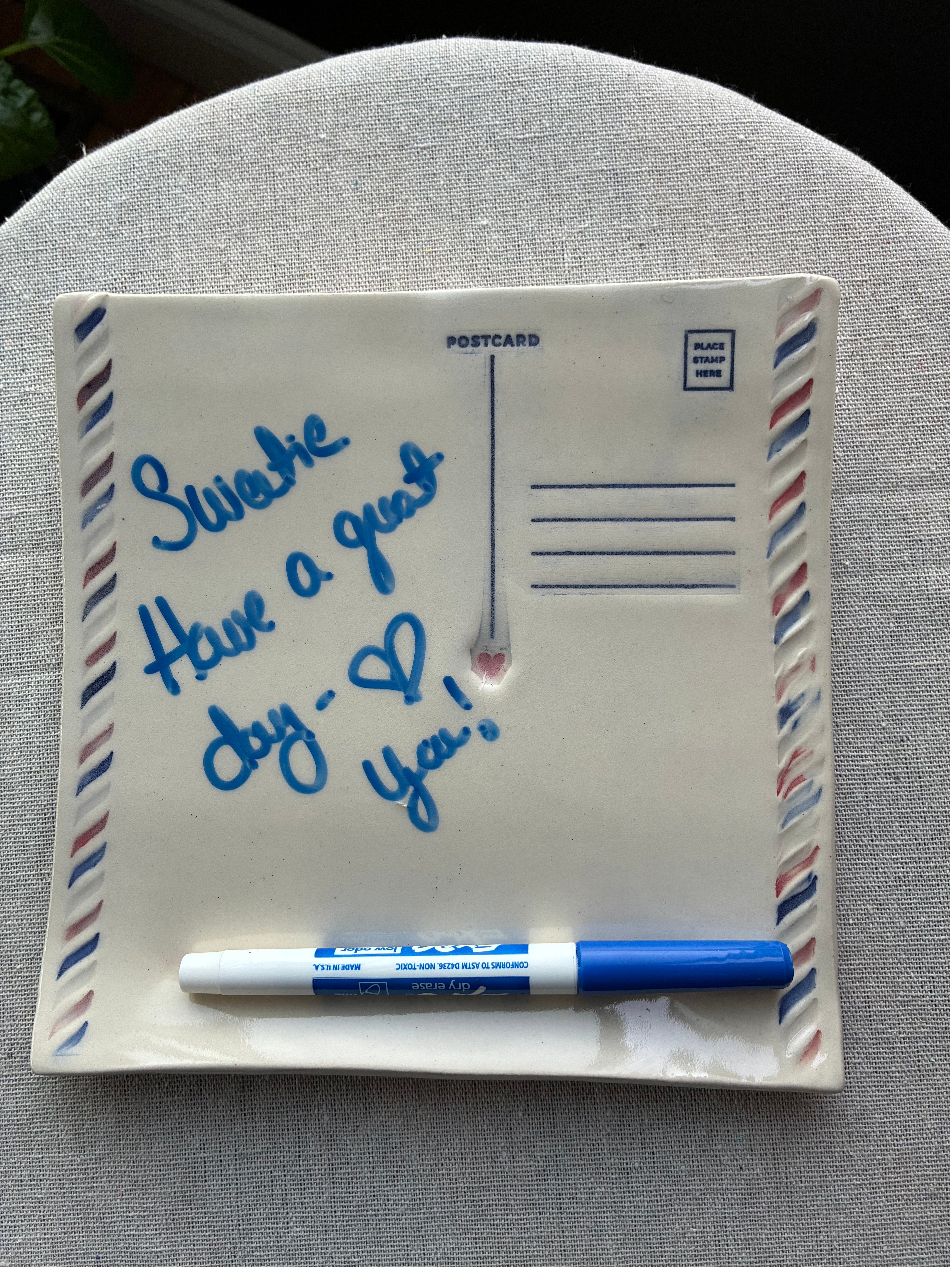 Airmail No. I – Ceramic Postcard Note Tile