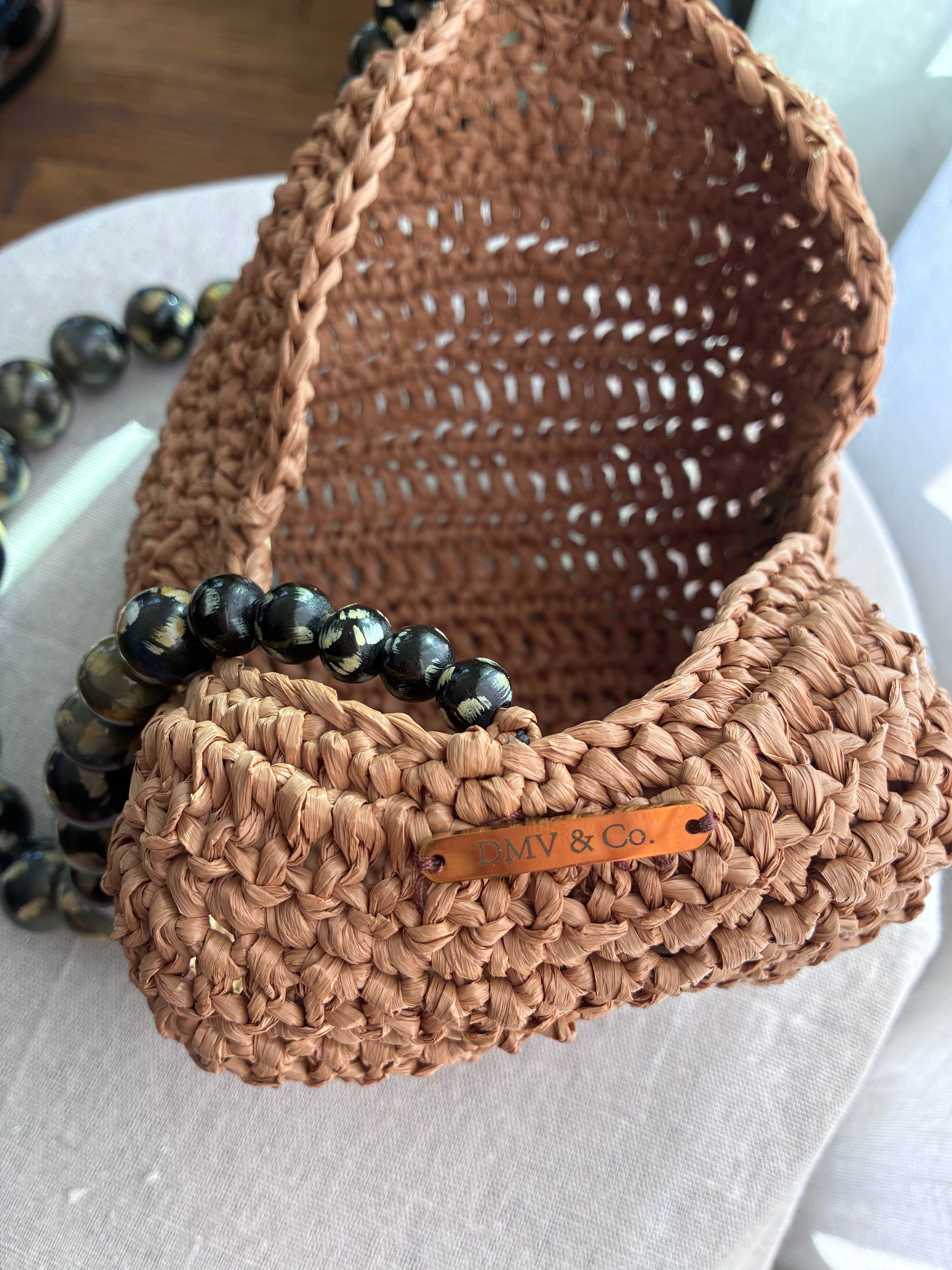 Marella — Hand Crocheted Raffia Handbag