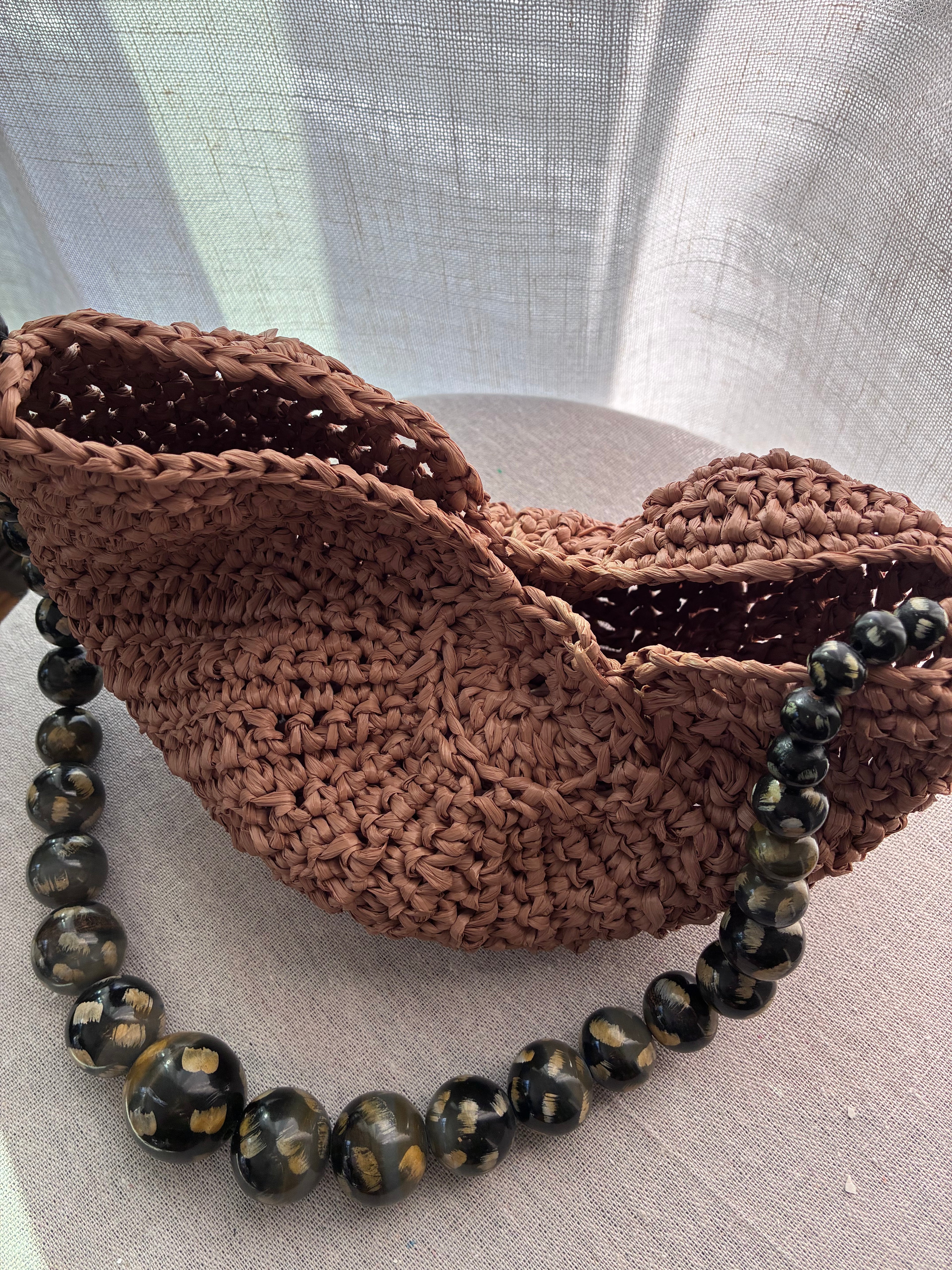 Marella — Hand Crocheted Raffia Handbag