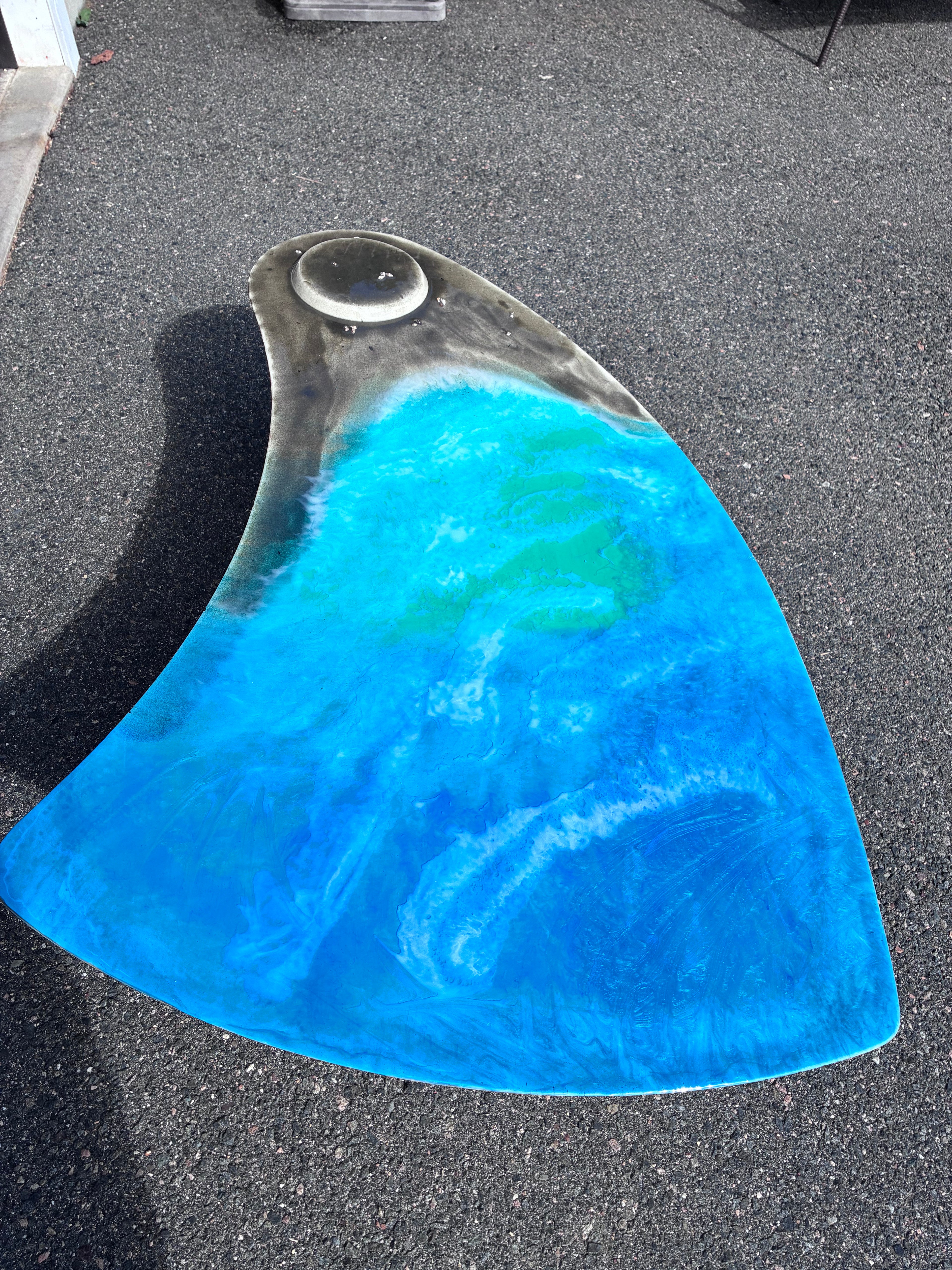 Tidal Crescent — Sculptural Resin Table