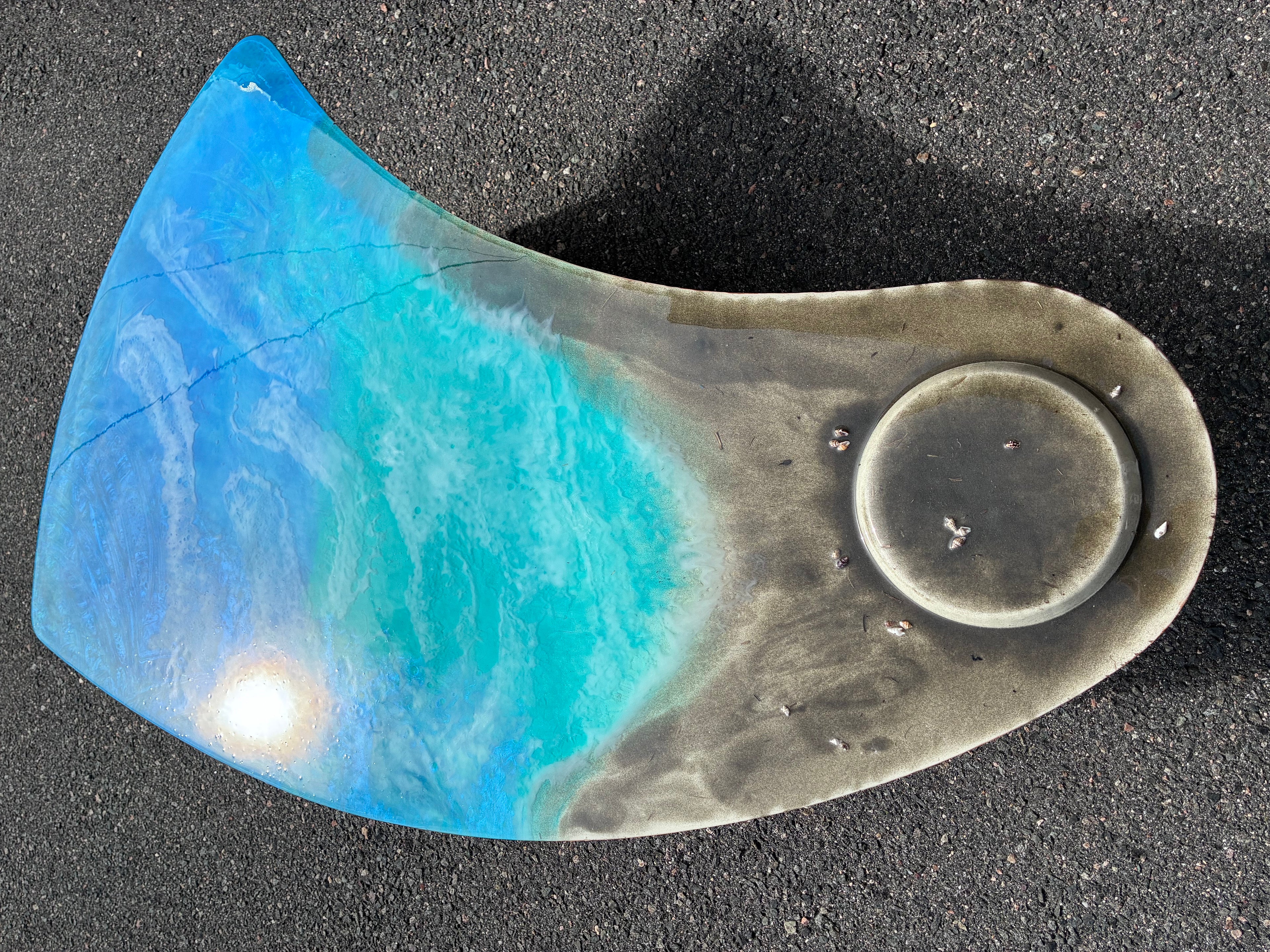 Tidal Crescent — Sculptural Resin Table