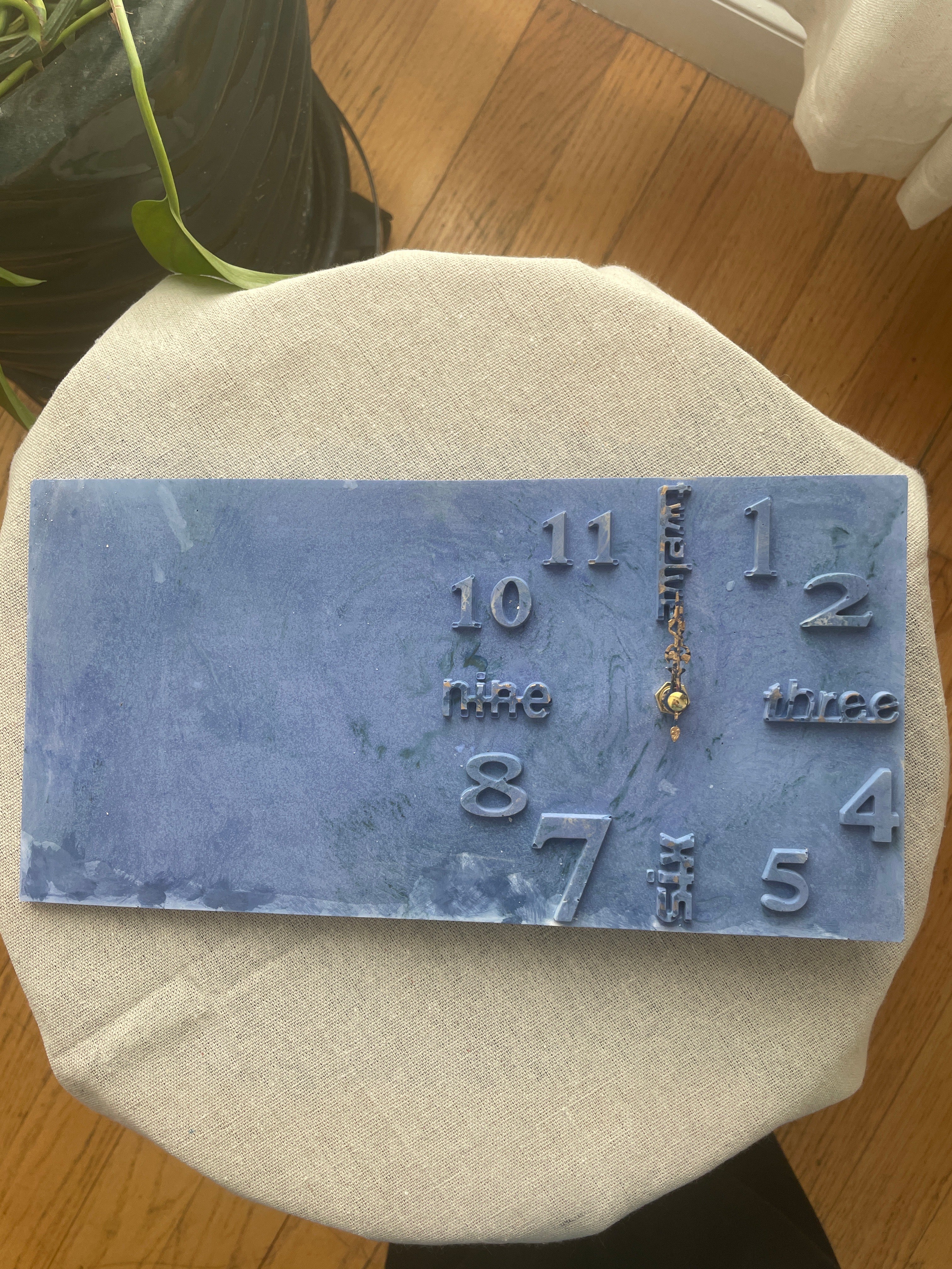 Acela — Sculptural Timepiece (Hand-Poured Gypsum)