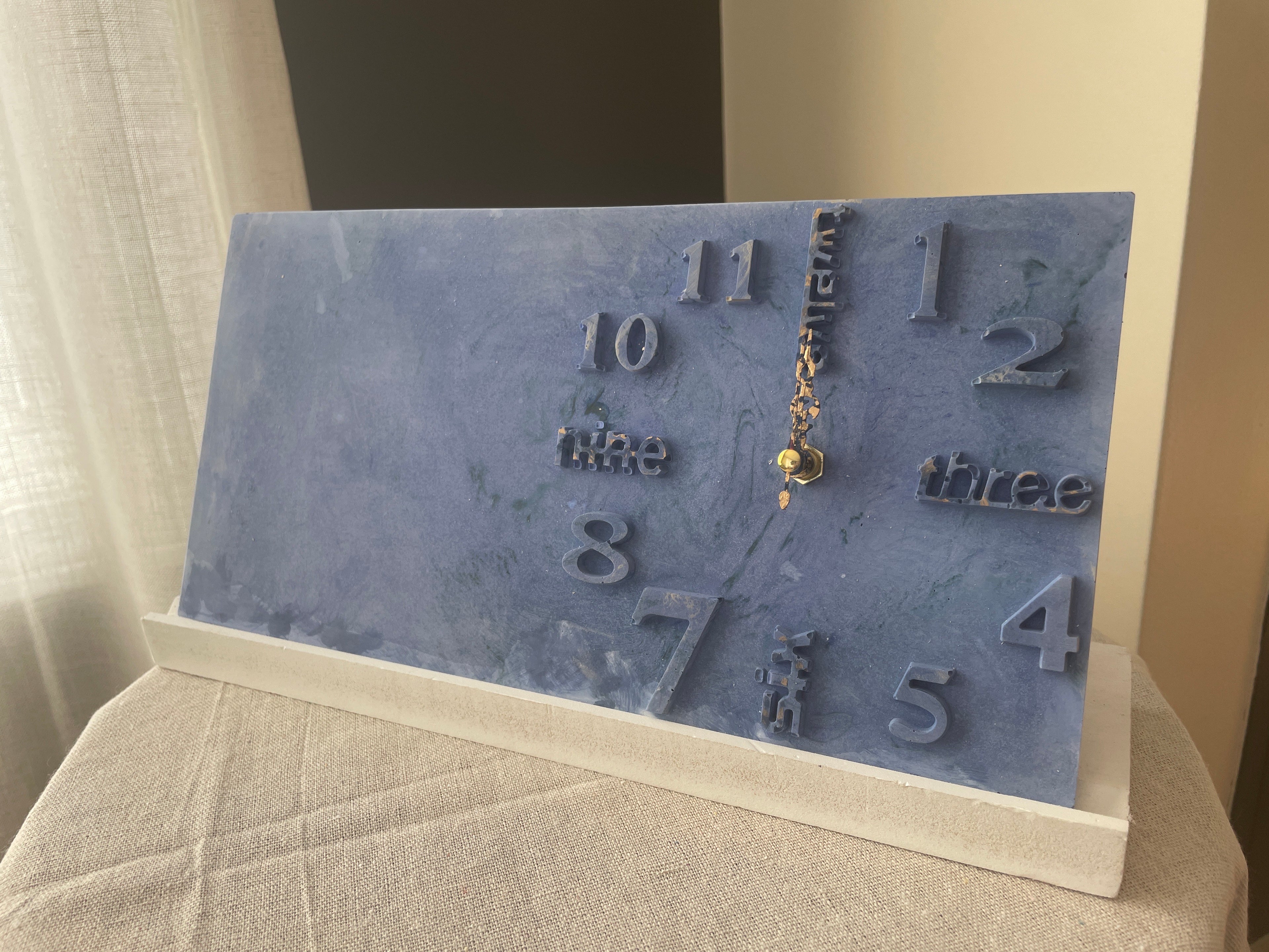 Acela — Sculptural Timepiece (Hand-Poured Gypsum)