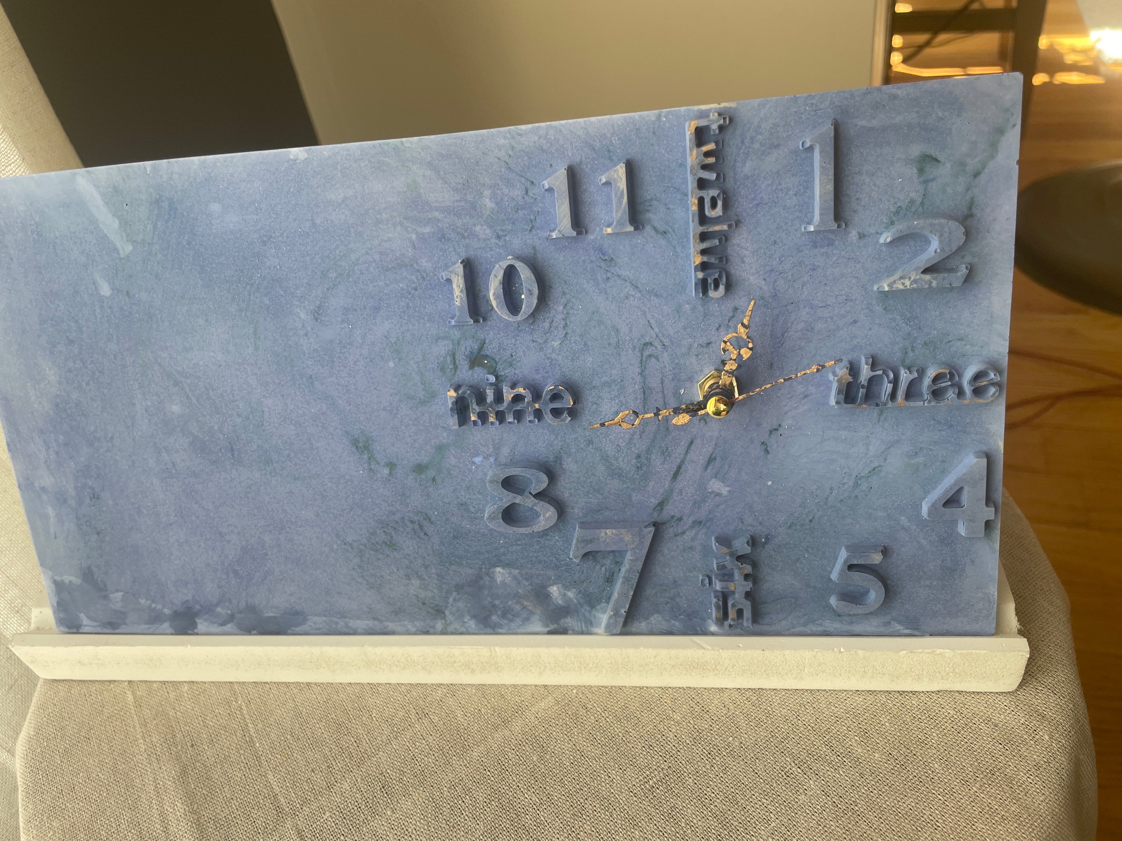 Acela — Sculptural Timepiece (Hand-Poured Gypsum)