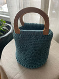 Mari’s | Handcrafted Coastal Knit Bucket Bag with Wood Handles