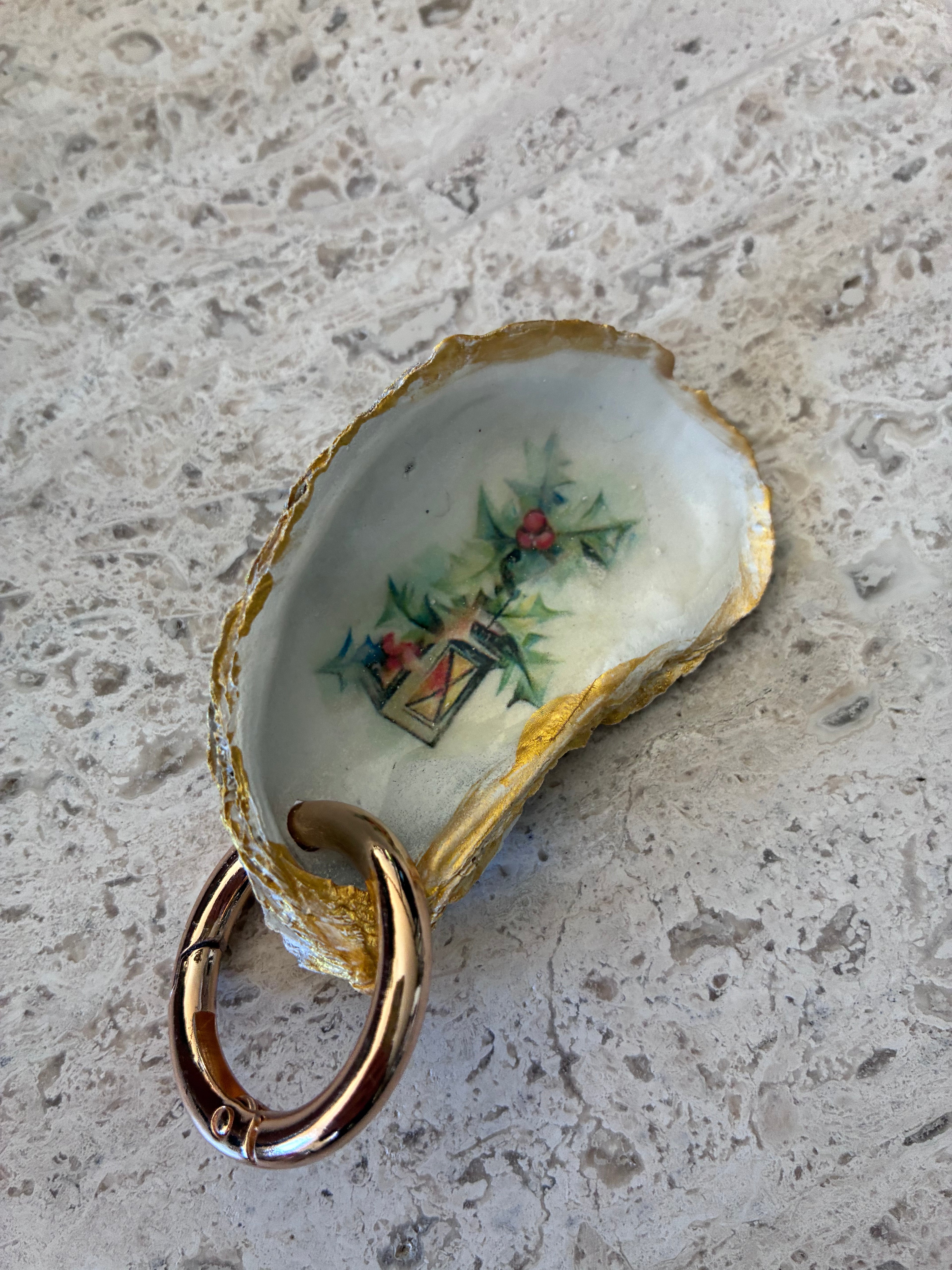 Gilded Oyster Shell Keychains | The Little Treasures Collection