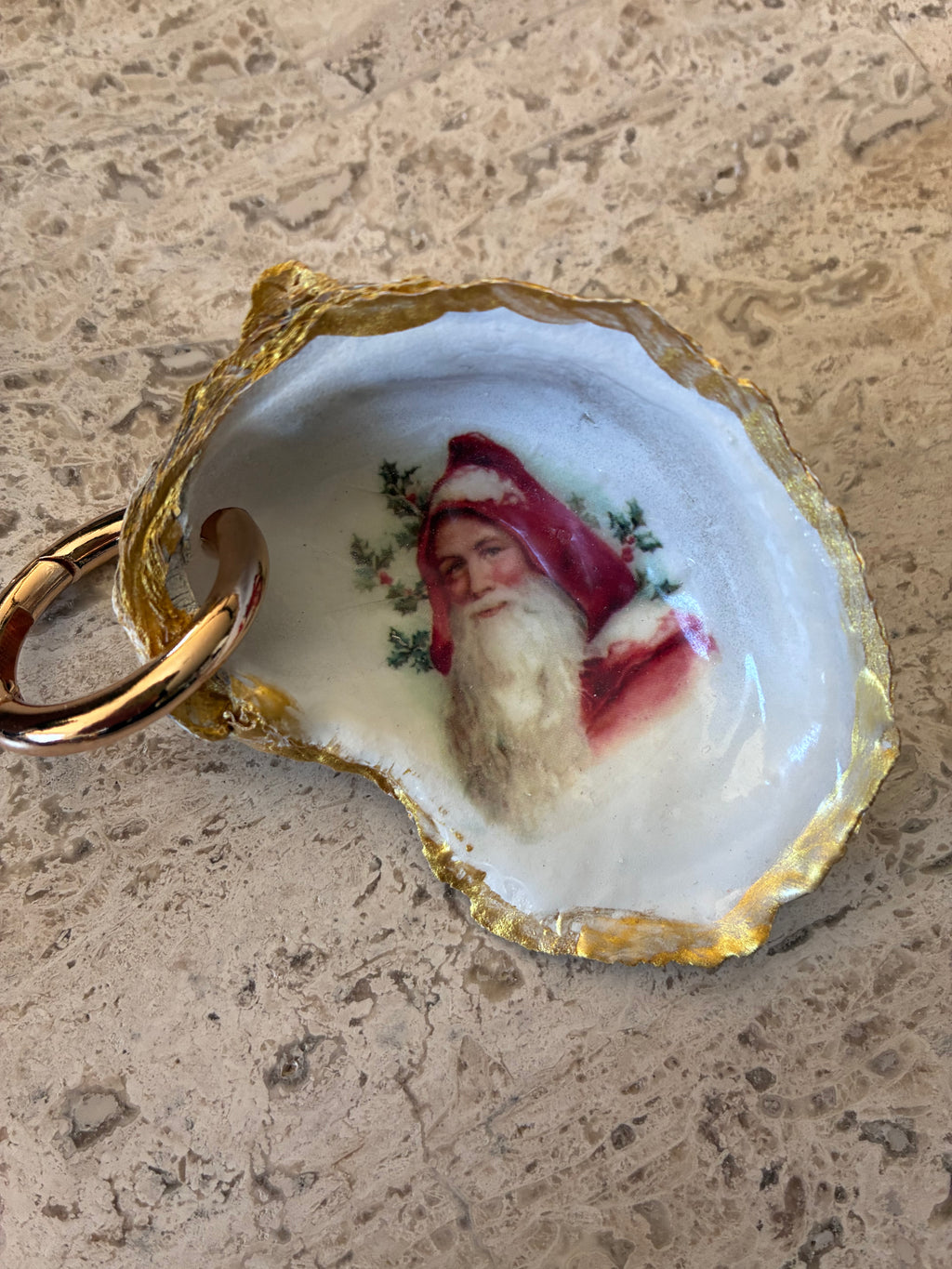 Gilded Oyster Shell Keychains | The Little Treasures Collection
