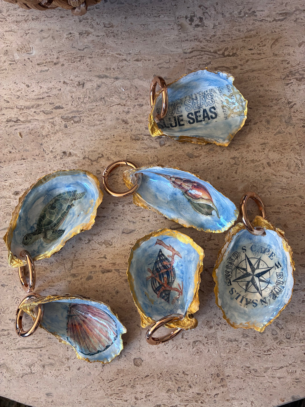 Coastal Treasures | Oyster Shell Keychains