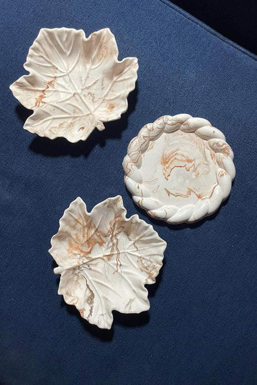 Handcrafted gypsum leaf White Minimalist Wall Art Table Accent Modern Nature inspired Gift