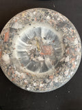 Gypsum handcrafted circular bowl, 6” Small Round Trinket Tray Minimalist Handmade White Catchall Dish