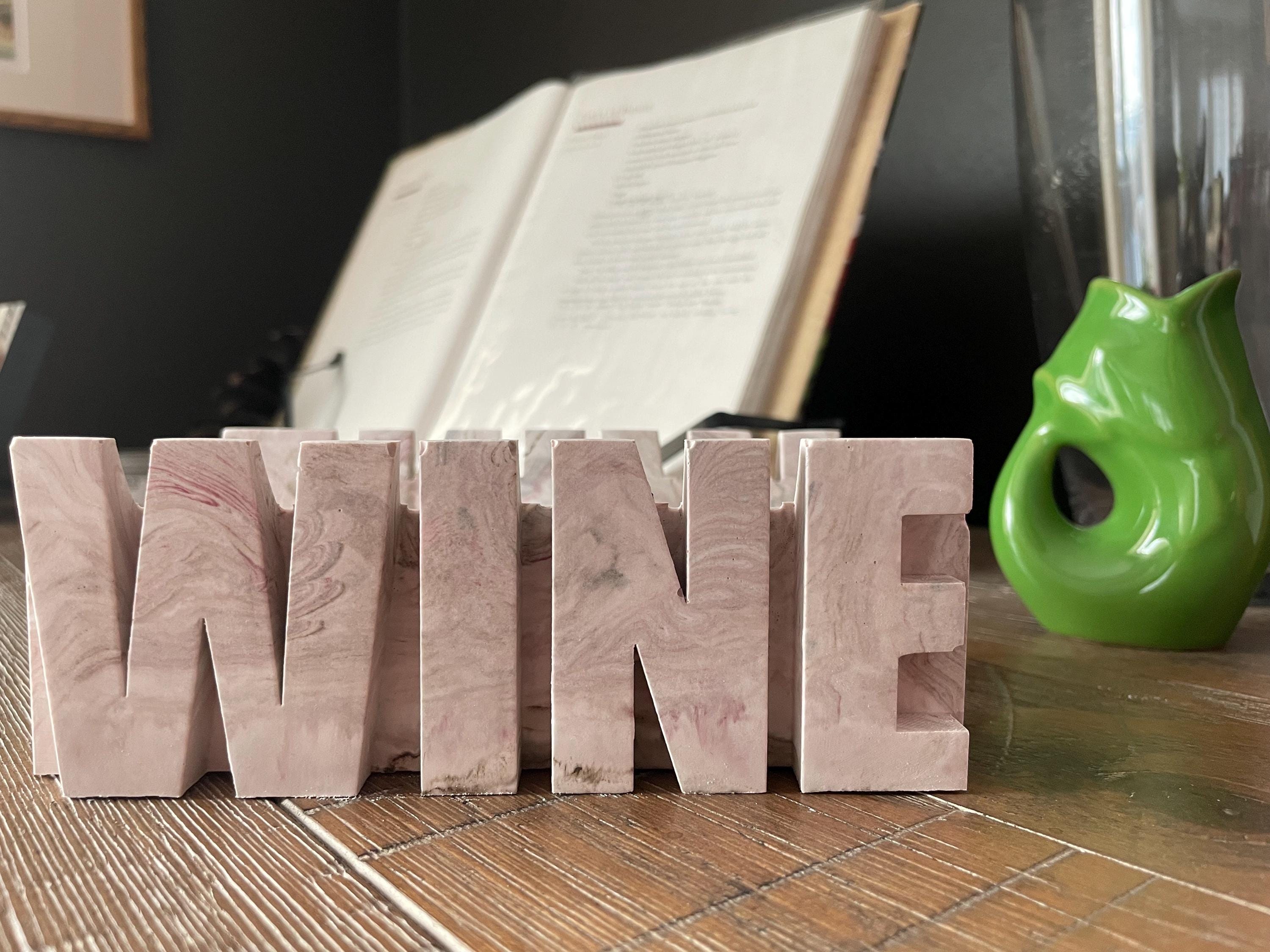 Gypsum Wine Holder Sculptural Plaster Display Stand for Kitchen or Bar Modern Wine Rack