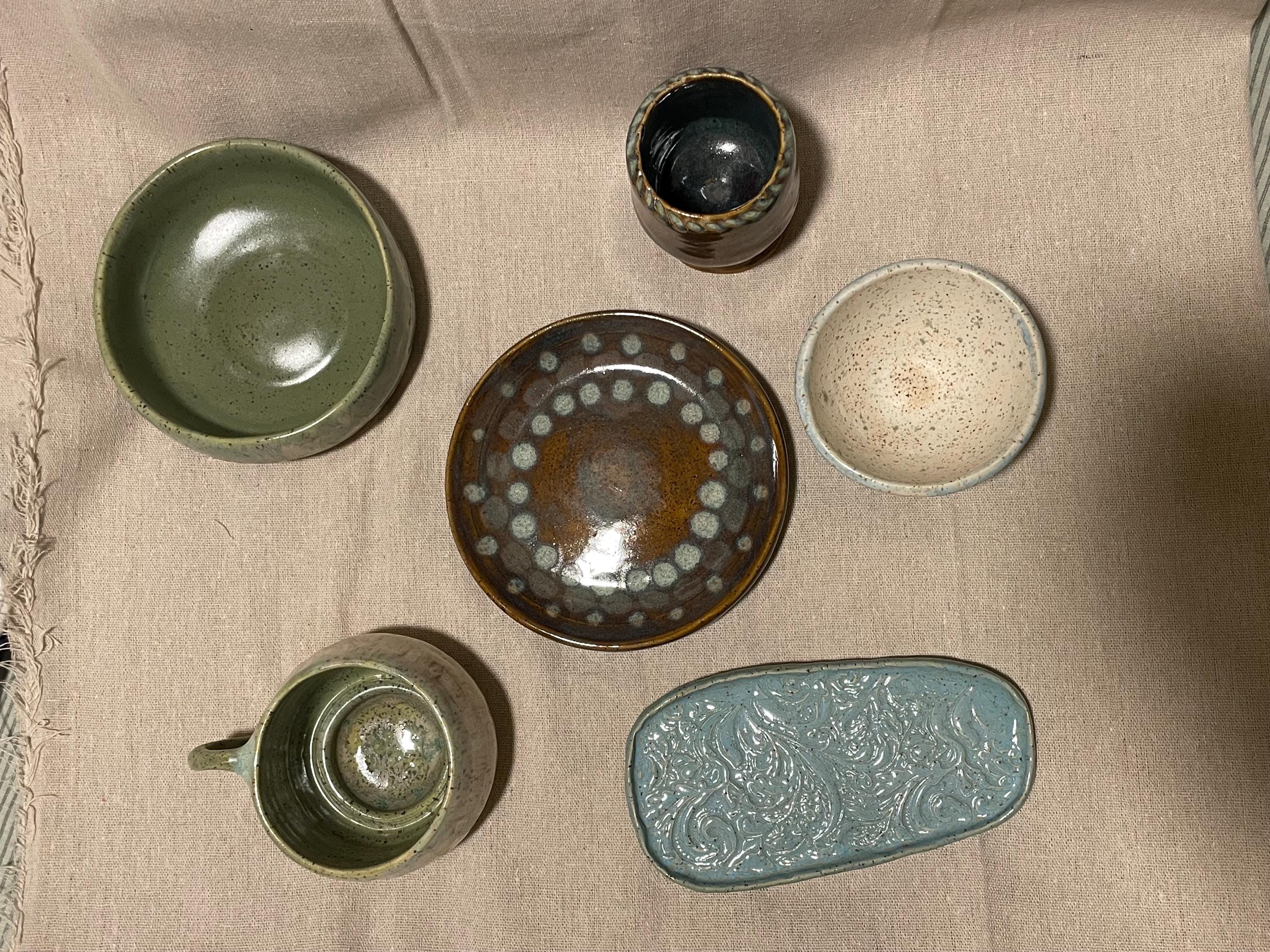 Ceramic Warm tinned pieces Antiqued Metallic Clay Ornaments Mixed Media Art Pieces Unique Craft