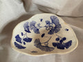 Ceramic 10” Handmade Blue & White Ginkgo Botanical Ceramic Slab Bowl – Organic Artisan Serving Dish