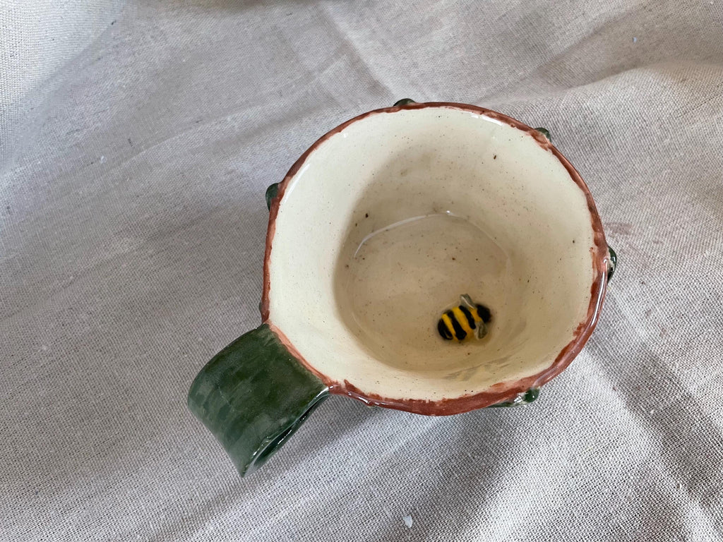 Handmade Ceramic Coffee Mug Nature Inspired Pottery Cup with Botanical Detail 12oz Tea Mug, Unique Gift for Her