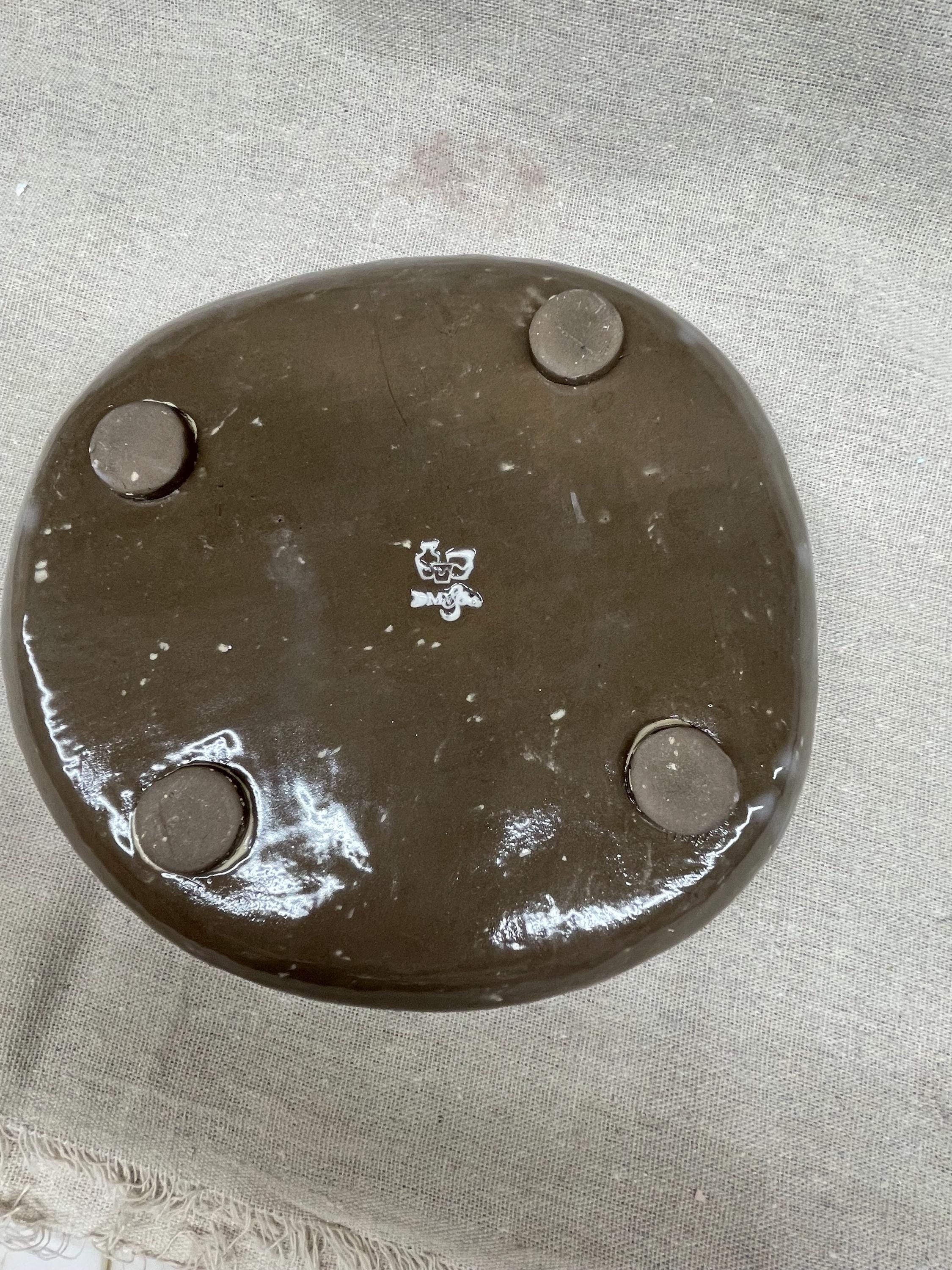 Handmade Slab-Built Ceramic Dish with Textured Bubble Detail Minimalist Catchall Bow Coaster Jewelry Tray