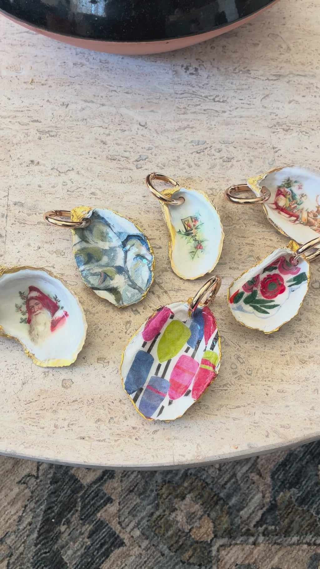 Gilded Oyster Shell Keychains | The Little Treasures Collection